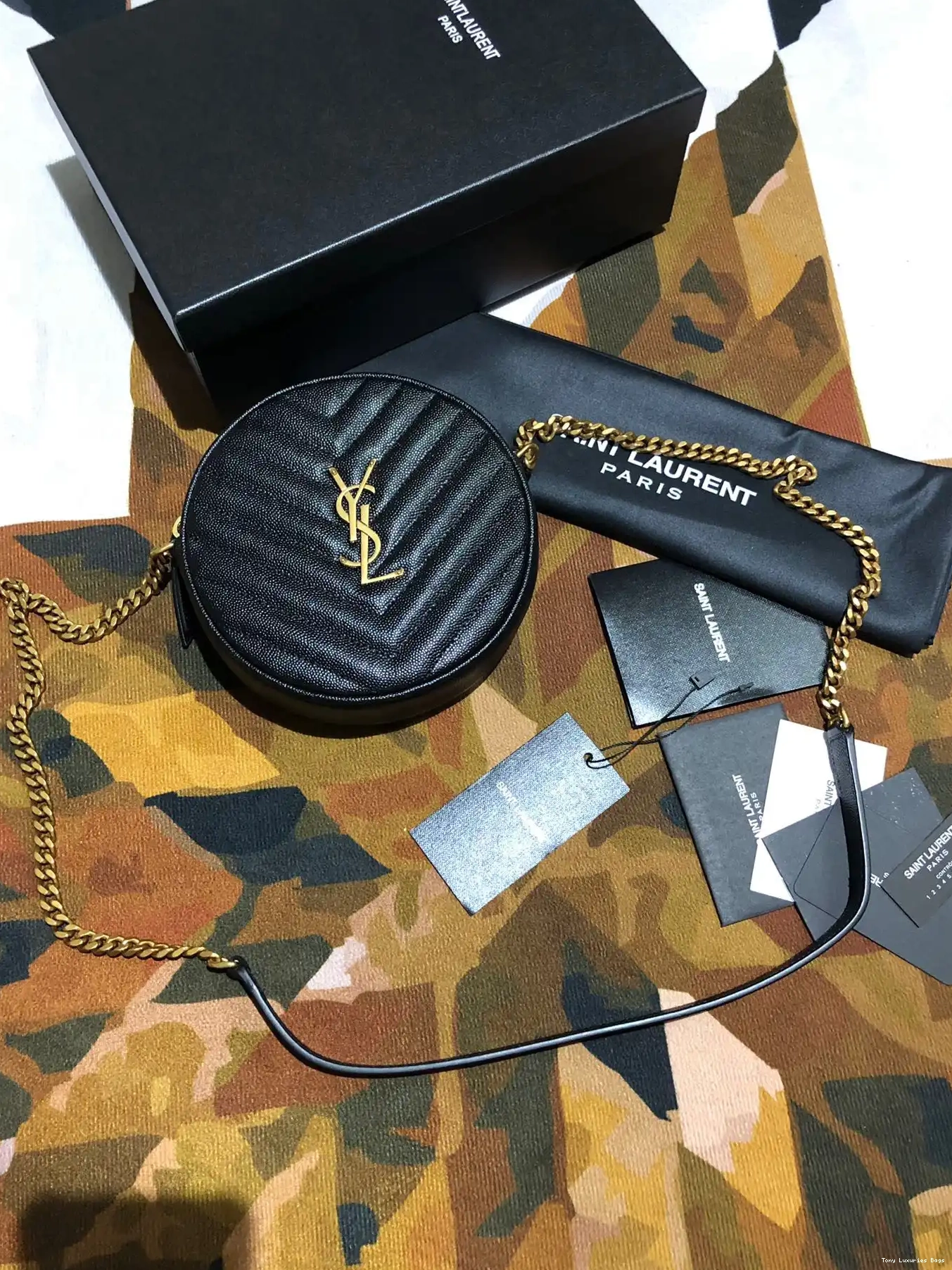 Tony Luxuries YSL CAMERA VINYLE ROUND BAG 0525